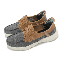 【SKECHERS】休閒鞋 On-The-Go Flex Slip-Ins 女鞋 棕灰 套入式 帆船鞋 健走鞋(138215-BKW)