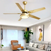 Nordic Modern Large Ceiling Fan With Light 42 52 inch Industrial Ceiling Fan LED Light Remote Living