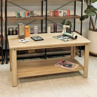JP Kagu 台灣製日式木製長方形雙層茶几120x60cm(矮桌/和室桌)