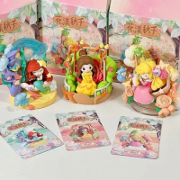 Disney Princess Tea Cup Sweetheart Blind Box Series Flower Swing Mystery Box Pvc Statue Model Collection Decoration Toys Gifts