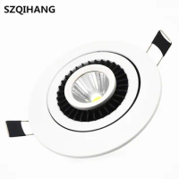 COB Led Down Light Dimmable 7W/10W/15W/2*7W/2*10W/2*15W Ceiling Light 360degree rotation Recessed led Spot lamp with led drive