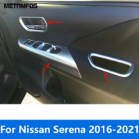 Car Accessories For Nissan Serena 2016-2020 2021 Interior Armrest Window Lift Switch Cover Trim Door Handle Bowl Frame Matte
