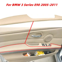 Car Left Front Door Handle Driving Door Armrest Panel Leather Trim Cover For BMW 3 Series E90 325i 2005-2009-2011 Accessories