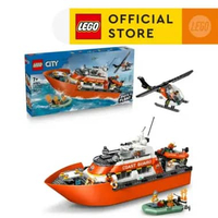 LEGO City 60504 Coast Guard Rescue Boat & Helicopter (742 Pieces), Building Block, Toys, Bricks