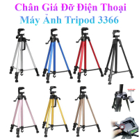 Chân Giá Đỡ Điện Thoại, Máy Ảnh Tripod 3366 Cao 140Cm Kèm Đầu Kẹp Và Túi Đựng