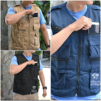 Baju Rompi Lapangan Multifungsi Pria dengan Bahan Kain Drill dan Furing - Size M-XXL - Casual