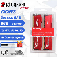 Memori RAM Kingston-DDR3 HyperX FURY, 16GB (2x8GB), 1600MHz, untuk desktop, 240 pin, DIMM, untuk per