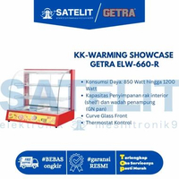 Food Display Warmer GETRA ELW-660 R / Food Warmer Showcase Kaca Lengkung Ayam Goreng 66 cm Low Watt 