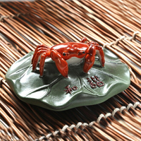 宜興陶瓷紫砂變色螃蟹茶寵精品 茶具茶盤擺件茶道茶玩茶藝1入