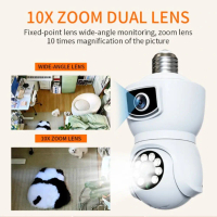 Pro Kamera CCTV Bohlam Dual Lens WiFi IP Camera E27 1080P V380