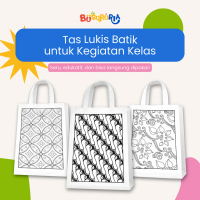 Bu Guru Ria - Tas Lukis Spunbond Batik Ukuran 30 x 40 | Tas Spunbond Gambar Batik Siap Warna | Media