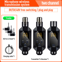Wireless Microphone System XLR Wireless Microphone Transmitter Receiver 2.4GHz Rechargeable Wireless