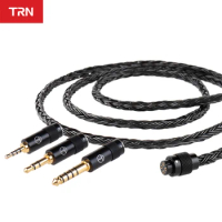 TRN T2 PRO 16 Core Silver Plated HIFI Upgrade Cable 3.5/2.5/4.4mm Plug MMCX/2Pin Connector For VX TA2 V90 BA15 ST1 MT1