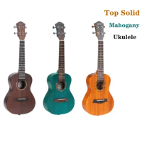 Top Solid Ukulele All Mahogany 23 26 Inches Concert Tenor Mini Electric Acoustic Guitars 4 Strings Ukelele Pickup Travel Guitar