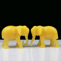大象擺件一對樹脂仿白玉黃玉象風水招財旺財吸水象客廳家居裝飾品