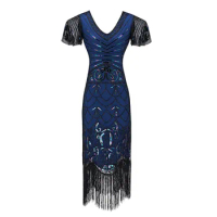 New Design 1920s Flapper Dress Great Gatsby Party Evening Sequins Fringed Dresses Gown Lady Dress