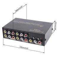 4 Port AV Audio Video RCA 4 Input 1 Output Switcher Switch Selector Splitter Box Jy17 19 Dropship