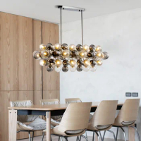 Modern LED Minimalist Dining Room Chandelier Living Room Magic Bean Molecular Lamp Personality Bar Kitchen Island Hanging Lamp