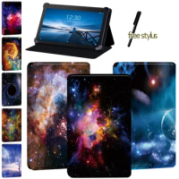 For Lenovo Tab E7 Protective Case for Lenovo Tab E10/Lenovo Tab E8 - Anti-fall Leather Stand Tablet Case(with Space Pattern)