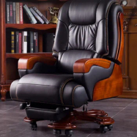Massage Luxury Office Chair Ergonomic Neck Support Office Conference Chair Leather Revolve