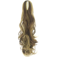 TOPREETY Heat Resistant Synthetic Hair Fiber 160gr Wavy Claw Clip in/on Ponytail Extensions CP-888