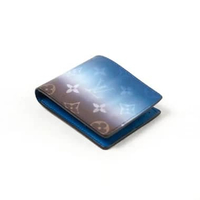 Dompet LOUIS VUITTON LV SLENDER ECLIPSE GRADIENT BLUE WHITE BROWN BIFOLD WALLET 100% ORIGINAL 11X8CM