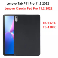 Soft Silicone Shell For Lenovo Xiaoxin Pad Pro Tab P11 Pro 11.2 2022 TB-132FU TB-138FC Flexible Tablet Case Black Funda