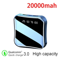 20000mAh Mini Power Bank 2USB LED Display Portable External Battery Charger Powerbank High-capacity Mobile Power Banks for Phone