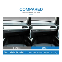 Car Copilot Water Cup Holder Panel Cover Interior Trim Decoration Carbon Fiber For BMW- 3 Series E90 E92 E93 2005-2012