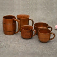 Natural Anti-scalding Sour Jujube Wood with Handle Tea Set coffee Water Cup Drinkware Wine Cup Tea Cup