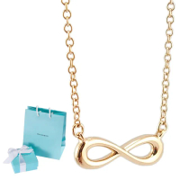 【Tiffany&Co. 蒂芙尼】18K玫瑰金- 迷你Infinity無限符號墜飾項鍊