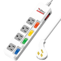 iPlus+保護傘5切4座3P延長線PU-3545 6尺 9尺 15尺 6KV抗雷擊!!突波吸收器
