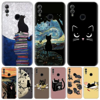 Black Cat Cartoon Cute For Huawei P Smart Z Y5 Y6 Y7 Y9S 2019 2021 Honor 10 Lite 50 Phone Case 8A Pro 8S 8X 9X 9 20 1020i Cover