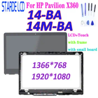 14" Original For HP Pavilion X360 14-BA 14M-BA LCD Display Touch Screen Digitizer LCD Assembly with Frame and Small Board