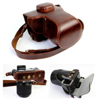 Portable PU Leather case Camera Bag For Sony ILCE-7M2 A7II A7 II A7R Mark II 2 A7RII A7R2 A7S2 with bottom opening and strap