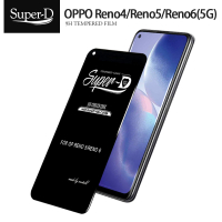 美特柏 Super-D OPPO Reno4/Reno5/Reno6 (5G) 彩色全覆蓋鋼化玻璃膜 全膠帶底板 防刮防爆