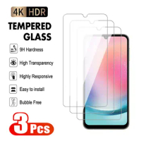 3Pcs Full Cover Tempered Glass For Samsung Galaxy A54 A34 A24 A14 A04 Screen Protector M04 M14 M54 Transparent Protective Film