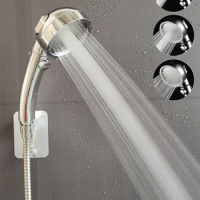 High Pressure Bathroom Shower Head 3 Modes Adjustable Water Saving Rain Luxury Home Hotel Silver Sprayer Bathroom Accessories