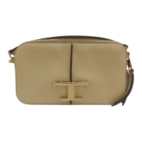 【二手名牌BRAND OFF】TODS 托德斯 T Timeless 米色 牛皮 兩用包
