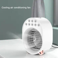 Hot Mini USB Air Conditioner Fan With 3 Wind Speeds Night Light Personal Air Cooler Evaporative Conditioner Desktop Cooling Fan