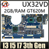 UX32VD Mainboard For ASUS Zenbook BX32VD UX32A UX32 UX32V Laptop Motherboard I3 I5 I7 3th Gen CPU 2GB/RAM GT620M