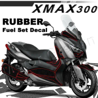 Carbon Fiber Fuel Tank Cover Sticker Frosted Rubber Fairing Protect Decal Accessories For Yamaha XMAX300 X-MAX300 xmax 300
