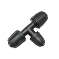 Irrigation Water hose 3/8" to 1/2 reducer tee water splitter Lock Nut barb 16mm to 8/11 Hose Tee Connector 20pcs