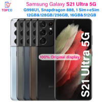 Samsung Galaxy S21 Ultra 5G G998U1 128G/256G/512GB Snapdragon 888 6.8" Octa Core 108MP&amp;40MP 12/16GB RAM eSim Original Cell Phone