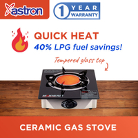 Astron Maxheat1 Single Burner Ceramic Gas Stove With Tempered Glass Top