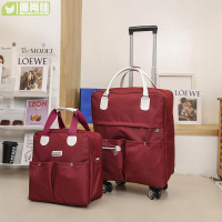 拉桿包旅行包大容量手提短途行李袋女輕便折迭登機軟箱簡約後背包