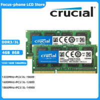 Crucial Ram DDR3 Notebook 8GB 4GB 1333MHZ 1600MHZ 1866MHZ So-dimm 1.5V For Laptop Memory PC-10600 12800 14900