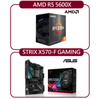 【ASUS 華碩】AMD R5 5600X+華碩 ROG STRIX X570-F GAMING(自組DIY兩件組R56)
