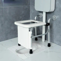 Innovative Wall-Mounted Bathroom Chair Aluminum Alloy Foldable with Baffle for Pregnant Squatting Adult Commode Upgrade