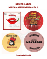 CETAK STIKER LABEL MAKANAN LABEL MINUMAN LABEL OLSHOP LABEL SNACK CUSTOM MURAH SUDAH DI CUTTING
